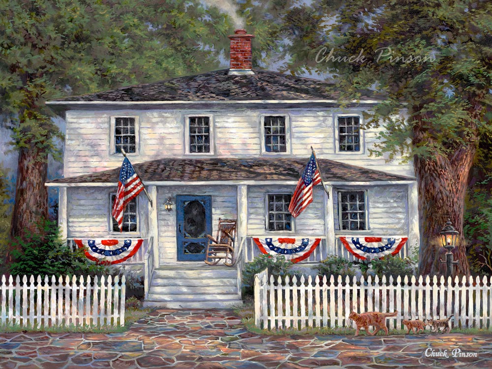 Americana Patriotic Colonial Painting