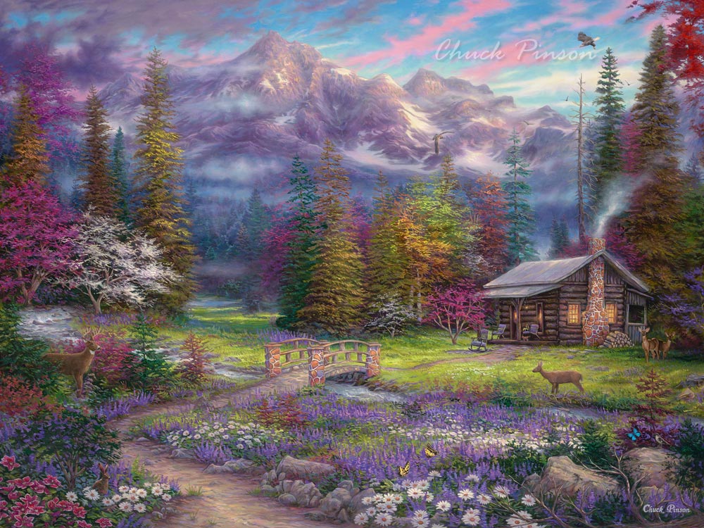 Popular Cabin Canvas Art Chuck Pinson
