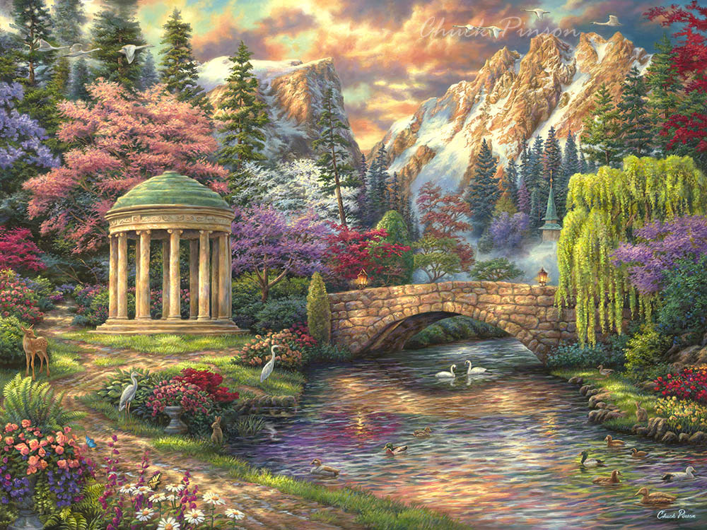 CANVAS GICLEE - Peace of the Garden - Chuck Pinson - Art for
