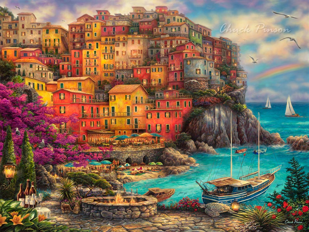 その他 DAC A Beautiful Day at Cinque Terre CANVAS GICLEE - A Beautiful Day at Cinque Terre - Chuck Pinson