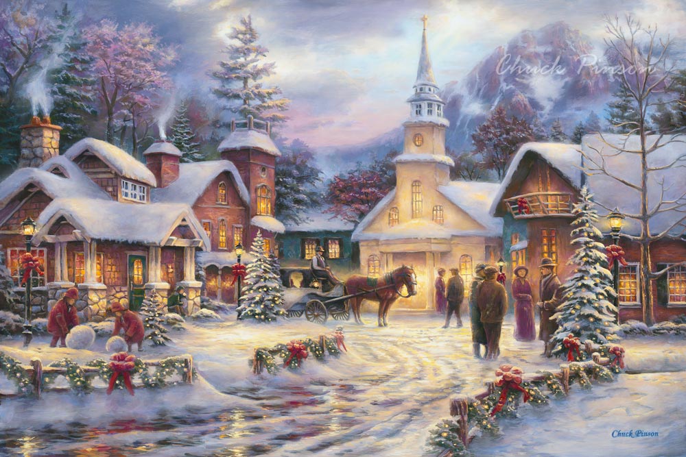Christian Christmas Town Art