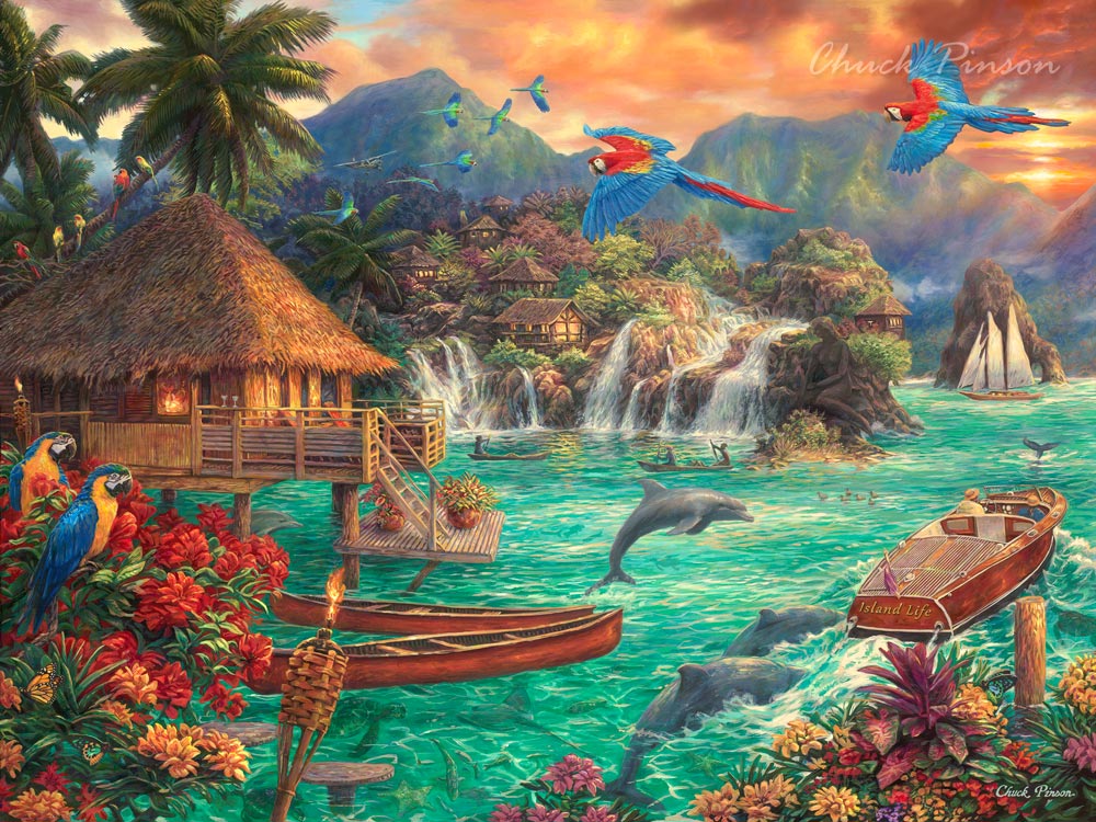 Hawaiian Tropical Landscape Painting