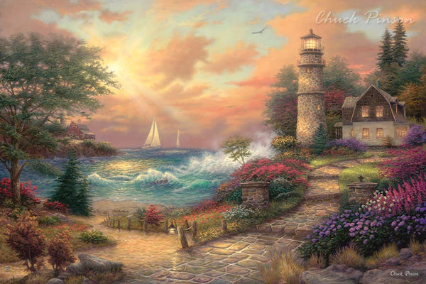 絵画　Pines&#39; Evening Evening in the Forest by Thomas Kinkade - Limited Edition