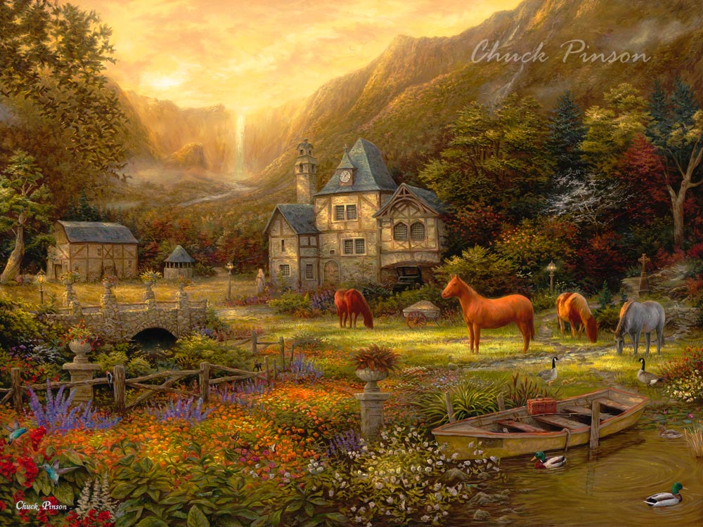 Mythical Dreamscape Landscape Horses Art