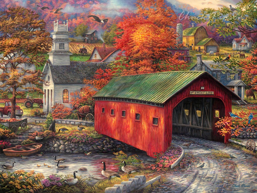 Covered Bridge Painting Canvas